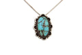 Navajo Necklace 925 Silver Natural Blue Turquoise Native American Artist C.80's