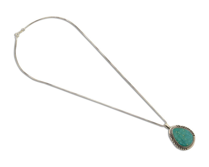 Navajo Necklace 925 Silver Natural Blue Turquoise Native American Artist C.80's