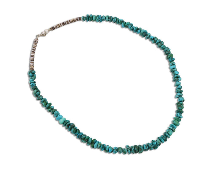 Navajo Necklace 925 Silver Natural Blue Turquoise Native Artist C.80's