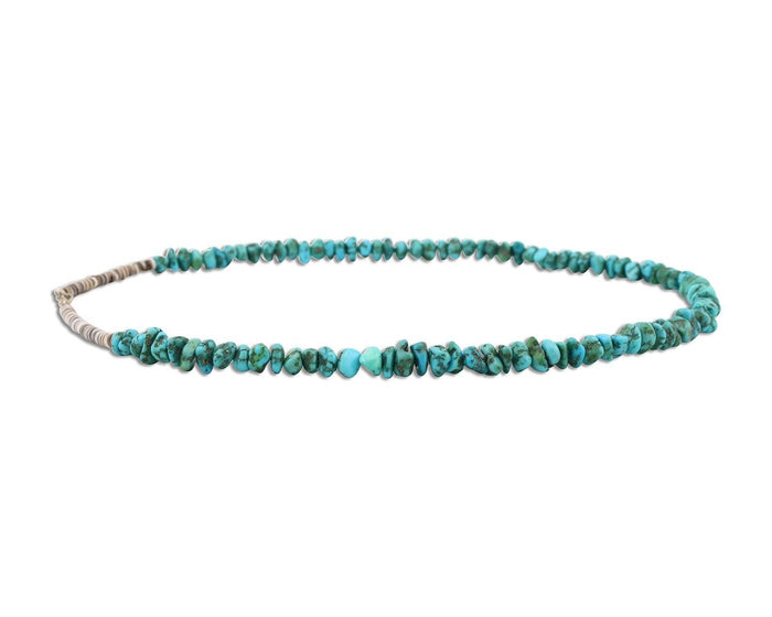 Navajo Necklace 925 Silver Natural Blue Turquoise Native Artist C.80's