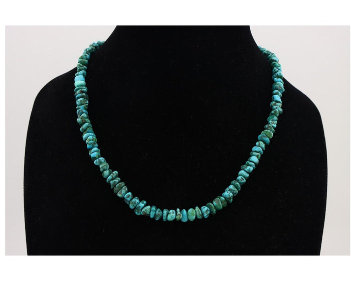 Navajo Necklace 925 Silver Natural Blue Turquoise Native Artist C.80's