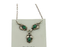 Navajo Necklace 925 Silver Natural Malchite Native American Signed SN C.80's