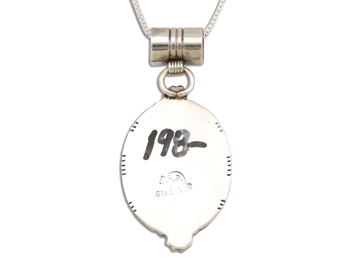 Navajo Necklace 925 Silver Natural Mined Gaspiete Artist Signed RB C.80's