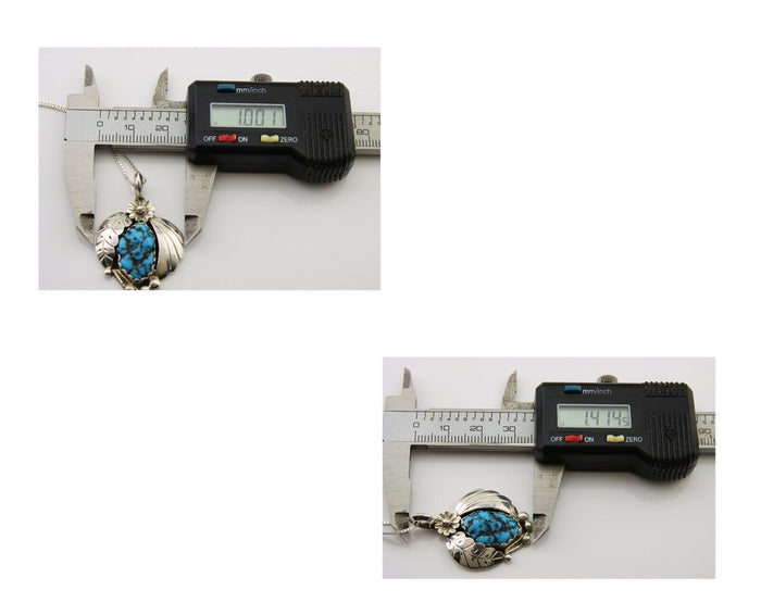 Navajo Necklace 925 Silver Natural Seafoam Turquoise Native Artist C.80's