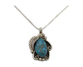 Navajo Necklace 925 Silver Natural Spiderweb Turquoise Native Artist C.80's