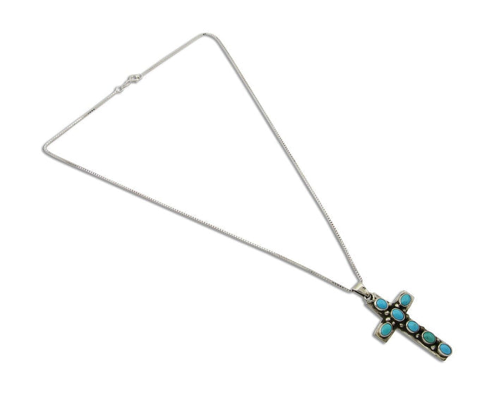 Navajo Necklace 925 Silver Natural Turquoise Artist C Montoya C.80's