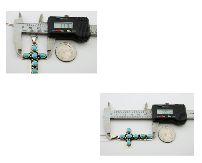 Navajo Necklace 925 Silver Natural Turquoise Artist C Montoya C.80's