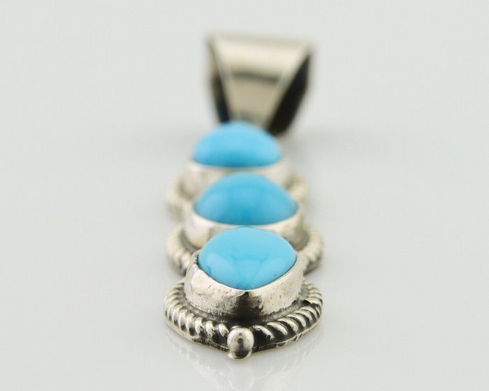 Navajo Necklace 925 Silver Natural Turquoise Artist Kathllen Chavez C.80's