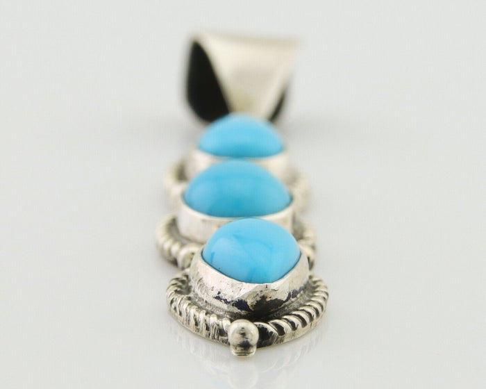 Navajo Necklace 925 Silver Natural Turquoise Artist Kathllen Chavez C.80's