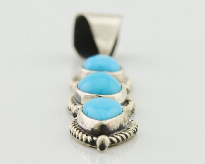 Navajo Necklace 925 Silver Natural Turquoise Artist Kathllen Chavez C.80's