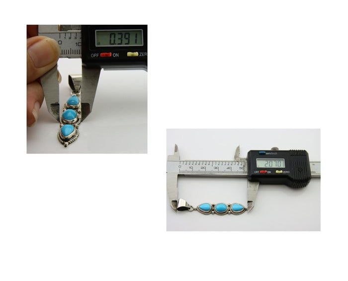 Navajo Necklace 925 Silver Natural Turquoise Artist Kathllen Chavez C.80's