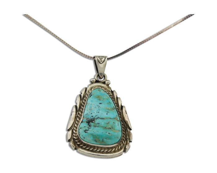 Navajo Necklace 925 Silver Natural Turquoise Artist M Montoya C.80's
