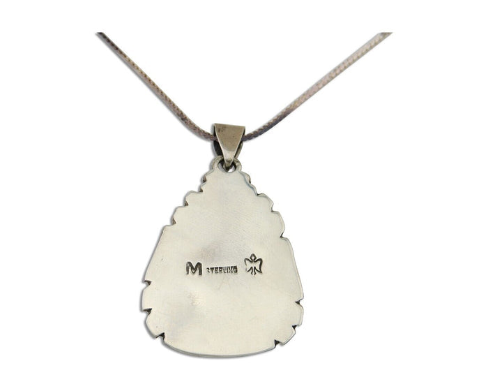 Navajo Necklace 925 Silver Natural Turquoise Artist M Montoya C.80's