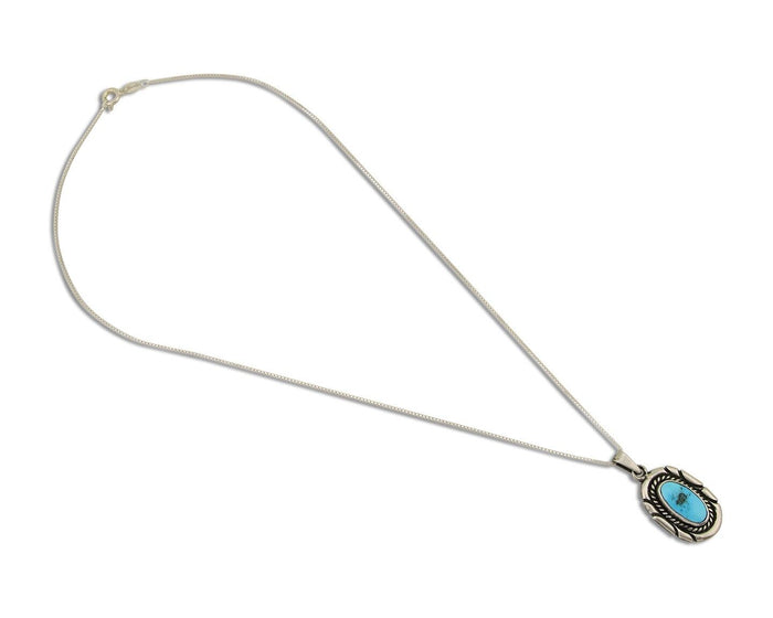 Navajo Necklace 925 Silver Natural Turquoise Artist M Montoya C.80's