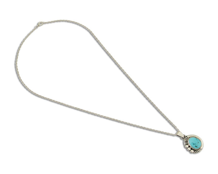 Navajo Necklace 925 Silver Natural Turquoise Artist M Montoya C.80's