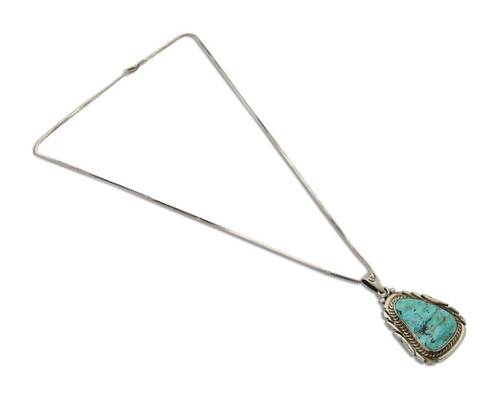Navajo Necklace 925 Silver Natural Turquoise Artist M Montoya C.80's