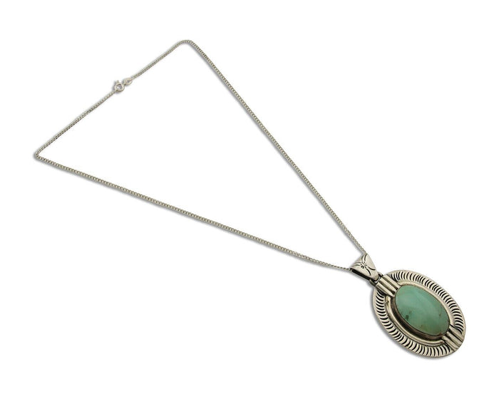 Navajo Necklace 925 Silver Natural Turquoise Artist M Montoya C.80's