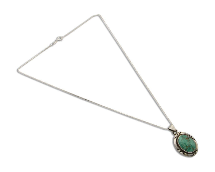 Navajo Necklace 925 Silver Natural Turquoise Artist M Montoya C.80's