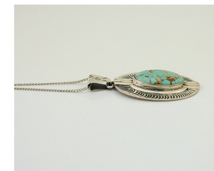 Navajo Necklace 925 Silver Natural Turquoise Artist M Montoya C.80's