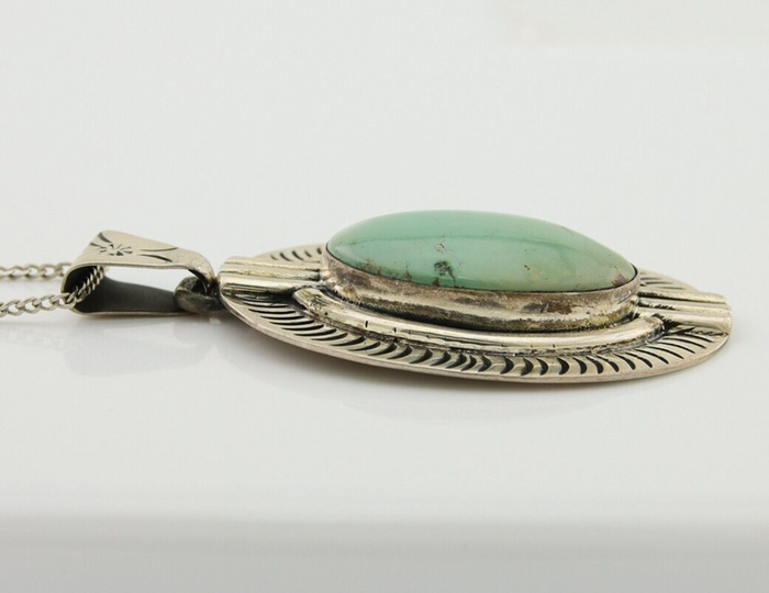 Navajo Necklace 925 Silver Natural Turquoise Artist M Montoya C.80's