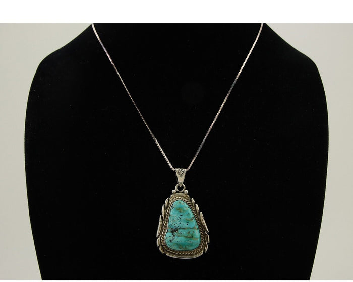 Navajo Necklace 925 Silver Natural Turquoise Artist M Montoya C.80's