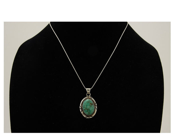 Navajo Necklace 925 Silver Natural Turquoise Artist M Montoya C.80's
