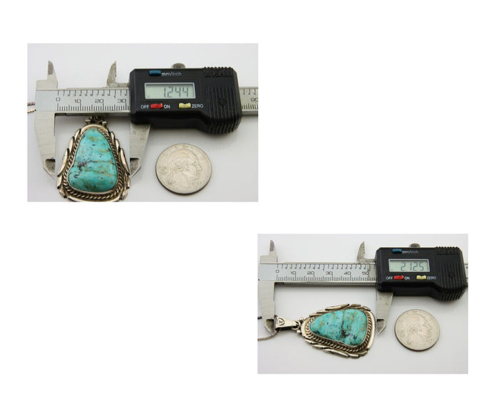 Navajo Necklace 925 Silver Natural Turquoise Artist M Montoya C.80's
