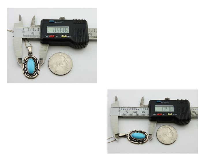 Navajo Necklace 925 Silver Natural Turquoise Artist M Montoya C.80's