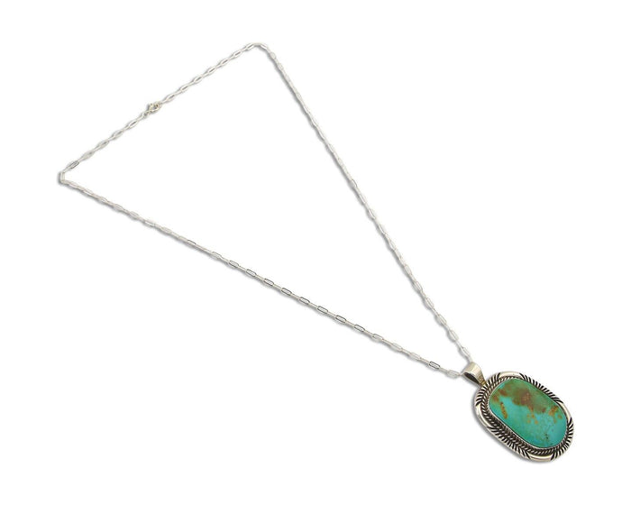Navajo Necklace 925 Silver Natural Turquoise Artist Native American C.80's