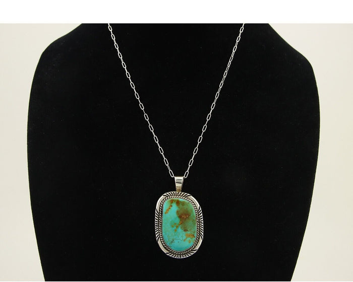 Navajo Necklace 925 Silver Natural Turquoise Artist Native American C.80's