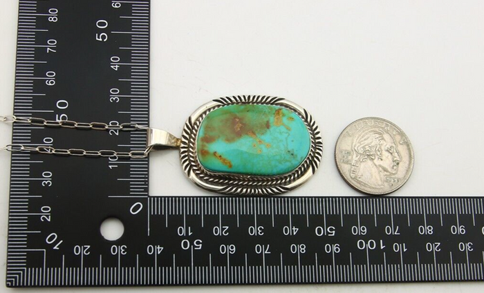 Navajo Necklace 925 Silver Natural Turquoise Artist Native American C.80's