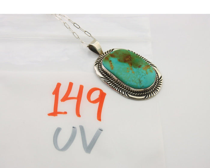Navajo Necklace 925 Silver Natural Turquoise Artist Native American C.80's