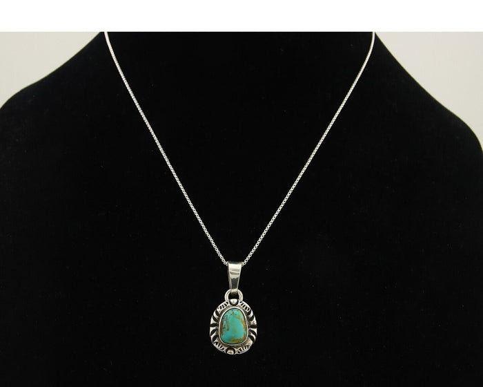 Navajo Necklace 925 Silver Natural Turquoise Artist Signed C Montoya C.80's