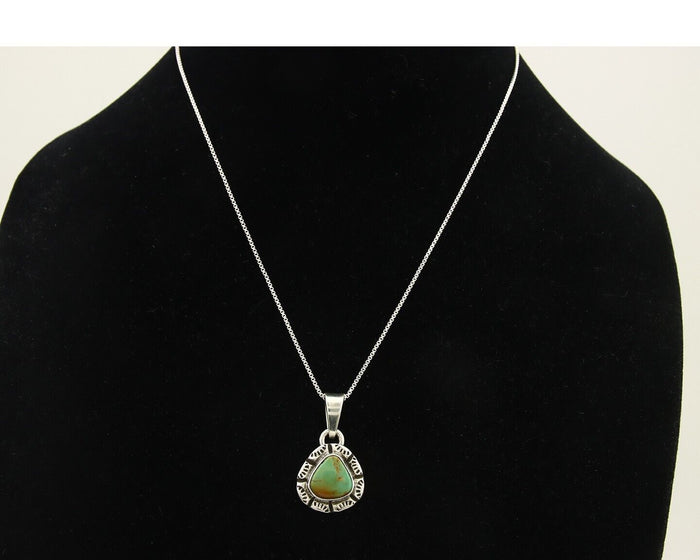 Navajo Necklace 925 Silver Natural Turquoise Artist Signed C Montoya C.80's
