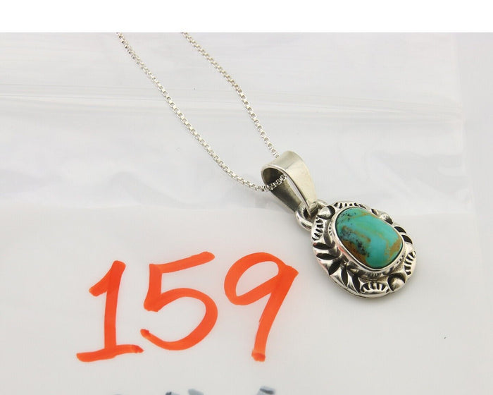 Navajo Necklace 925 Silver Natural Turquoise Artist Signed C Montoya C.80's