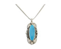 Navajo Necklace 925 Silver Natural Turquoise Artist Signed Circle JW C80s