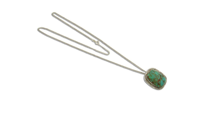 Navajo Necklace 925 Silver Natural Turquoise Artist Signed Doug Zachary C.80's
