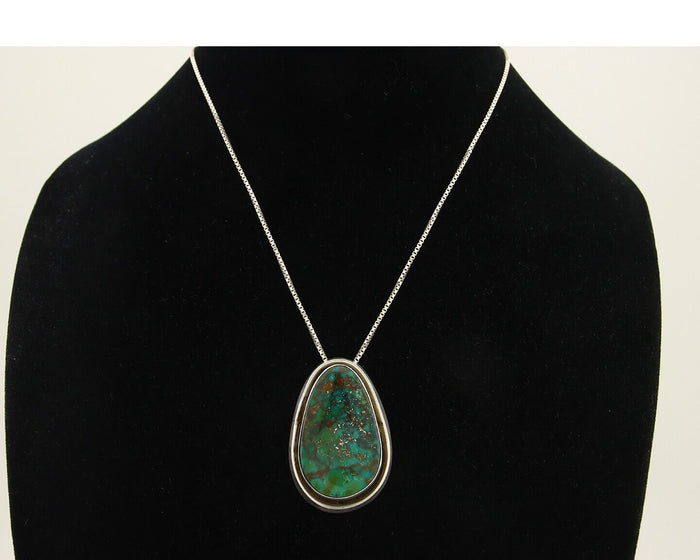 Navajo Necklace 925 Silver Natural Turquoise Artist Signed Doug Zachary C.80's