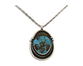 Navajo Necklace 925 Silver Natural Turquoise Artist Signed Elaine Becenti C.80's