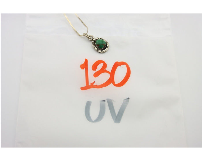 Navajo Necklace 925 Silver Natural Turquoise Artist Signed G Yazzie C.80's