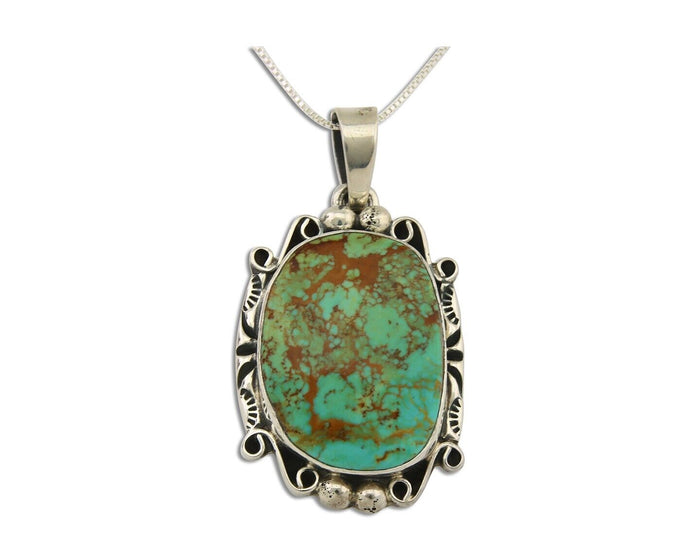 Navajo Necklace 925 Silver Natural Turquoise Artist Signed Gecko C.80's