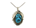 Navajo Necklace 925 Silver Natural Turquoise Artist Signed Justin Morris C.80's