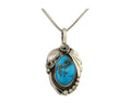 Navajo Necklace 925 Silver Natural Turquoise Artist Signed Justin Morris C.80's