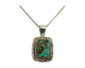 Navajo Necklace 925 Silver Natural Turquoise Artist Signed Lawrence Baca C.80's
