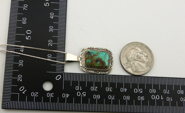 Navajo Necklace 925 Silver Natural Turquoise Artist Signed Lawrence Baca C.80's