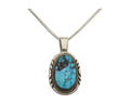 Navajo Necklace 925 Silver Natural Turquoise Artist Signed Loretta Begay C.80's