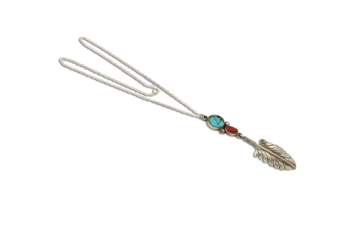 Navajo Necklace 925 Silver Natural Turquoise Artist Signed M Montoya C.80's