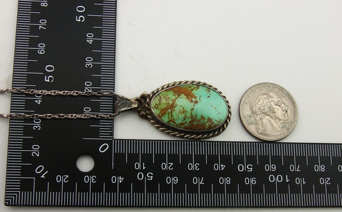 Navajo Necklace 925 Silver Natural Turquoise Artist Signed M Montoya C.80's