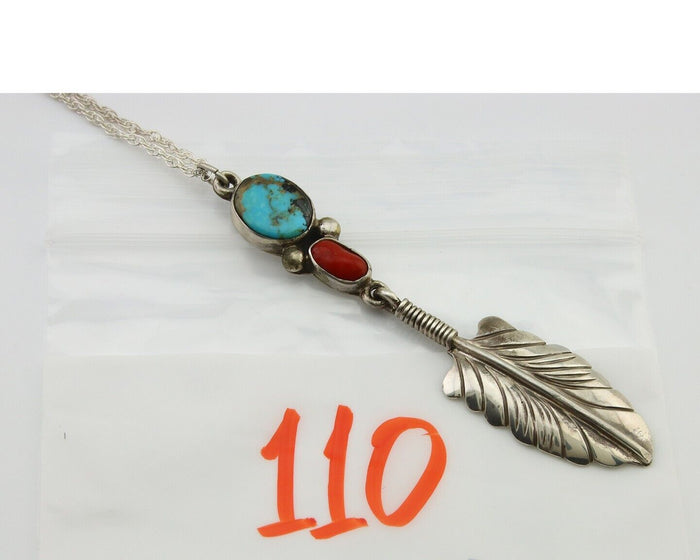 Navajo Necklace 925 Silver Natural Turquoise Artist Signed M Montoya C.80's
