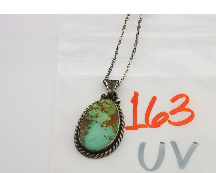 Navajo Necklace 925 Silver Natural Turquoise Artist Signed M Montoya C.80's